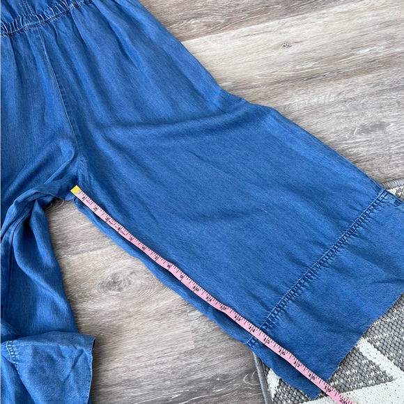 Splendid denim chambray jumpsuit wide leg crop - Picture 6 of 8